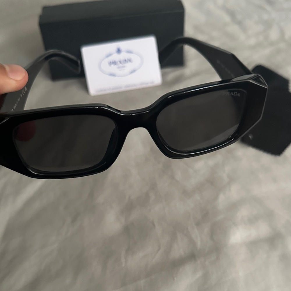 Prada Black Geometric Rectangular Men’s Sunglasses - image 4